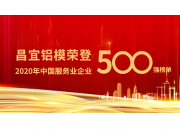 喜讯！昌宜铝模荣登“2020年中国服务业企业500强”榜单，排名第441名
